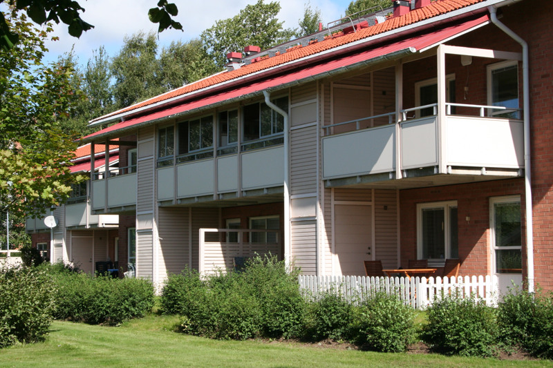 Lägenhetsbyggnas på Gravyrplatsen på Bäckagård i Halmstad.